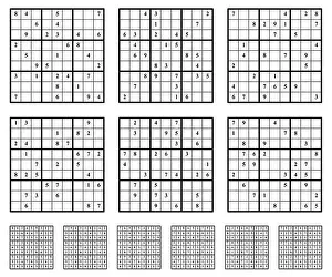 Childlike Prints: Sudoku game set with answers medium Difficulty