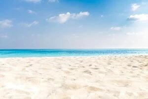 Images Dated 6th January 2017: Summer beach background. Sand and sea and sky. Empty tropical beach background