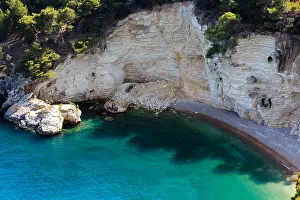 Azure Prints: Summer beach Cala di Porto Greco, Gargano, Puglia, Italy