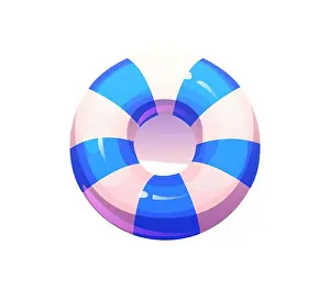 Typescript Prints: Summer holiday trip cartoon font inflatable ring letter O