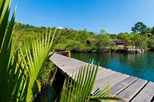 Fisherman Prints: Summer landscape on tropical koh Kood island in Thailand