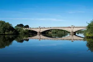 Mirror Prints: Summer reflections at Gunthorpe Bridge, Nottinghamshire England UK