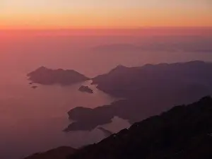 Sand Island Prints: Summer scenery of Blue Lagoon with white sand located in city Oludeniz