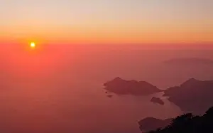 Fethiye Prints: Summer scenery of Blue Lagoon with white sand located in city Oludeniz