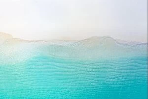 Images Dated 2nd August 2019: Summer seascape beautiful waves, blue sea water in sunny day. Top view from drone