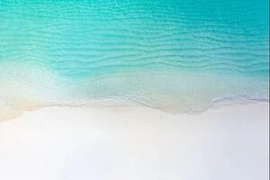 Images Dated 2nd August 2019: Summer seascape beautiful waves, blue sea water in sunny day. Top view from drone