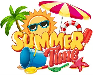 Jolly Prints: Summer time text banner template illustration