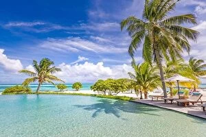 Images Dated 26th May 2019: Summer tourism landscape. Luxurious beach resort with swimming pool