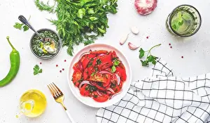 Olive Oil Prints: Summer vegan tomato salad with parsley