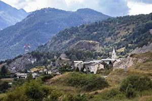 French Alps Prints: Summer view of the village of Le Bourget