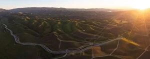Aerial Landscape Collection: The sun sets on the beautiful hills and valleys found in Livermore, California