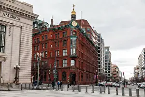 Terra Prints: Sun Trust Building at corner of 15th Street and New York Avenue in Washington DC known for gold-domed corner turret