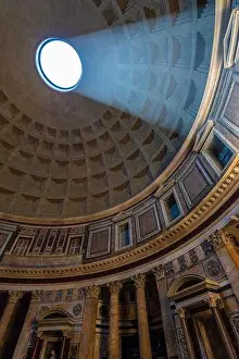 Pantheon Prints: Sunbeam through the oculus, Pantheon, Rome, Italy