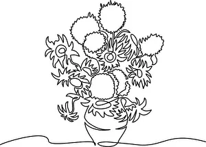 Doodle Prints: Sunflowers by Vincent van Gogh