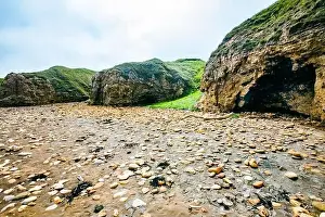 Sunny Cliffs and beach at Blackhall Rocks and Cromdon Dene Beach