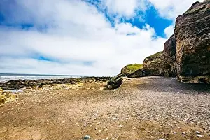 Blackhall Rocks Prints: Sunny Cliffs and beach at Blackhall Rocks and Cromdon Dene Beach