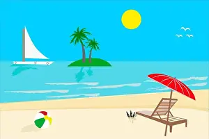 Great Green Prints: Sunny Day, Beach