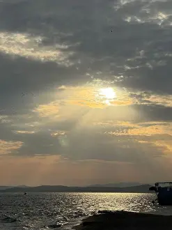 Crepuscular Rays Prints: Sunny Day at the beach