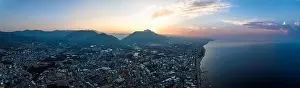 Alanya Prints: Sunrise over Alanya Beach from a drone