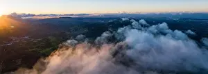 East Bay Prints: At sunrise, clouds drift over the East Bay hills in the San Francisco Bay area of Northern California