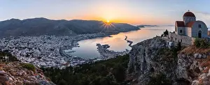 Dodecanese Prints: Sunrise, greek-orthodox monastery Saint Savvas