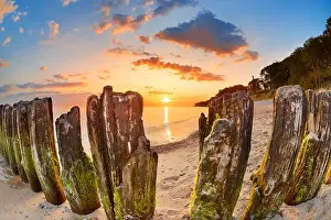 Sunrise landscape at Baltic sea, Wolin Island, Poland