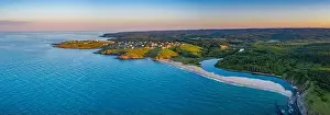 Sinemorets Prints: Sunset aerial view of Veleka beach in Bulgaria