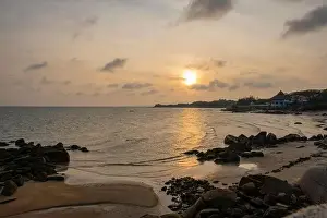 Sunset Island Prints: Sunset on the beach of Vung Tau city, Vietnam