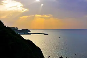Blue City Prints: sunset on the coast in Tropea Italy