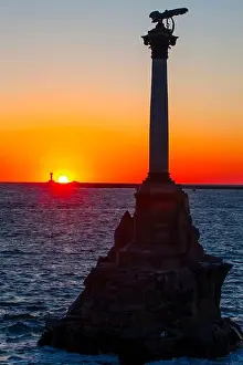 Blue Beach Prints: The sunset on the embankment of Sevastopol