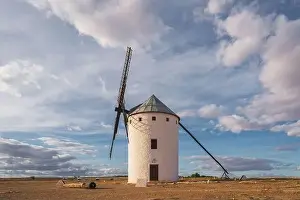 Local Landmark Prints: Sunset landscapes of Don Quixote windmills in Campo de Criptana, Toledo, Spain