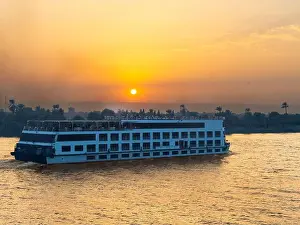Nile Prints: Sunset over the Nile river in Egypt