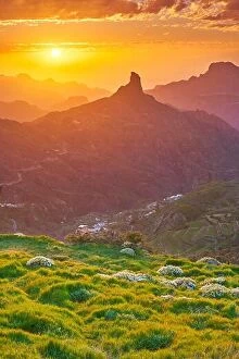 Images Dated 11th March 2017: Sunset at Roque Bentayga, Gran Canaria, Canary Islands, Spain