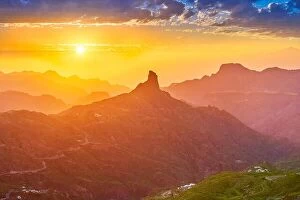Images Dated 11th March 2017: Sunset at Roque Bentayga, Gran Canaria, Spain