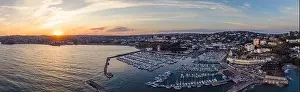 Torre Prints: Sunset over Torquay Harbour and Marina