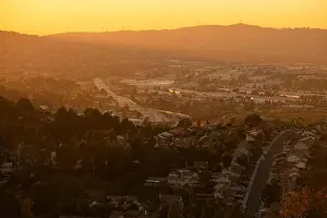 Southern California Prints: Sunset view of the city of Diamond Bar, California, USA