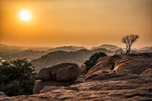 Landscape Architecture Prints: Sunset view of Kishkinda, Anjanadri Hill