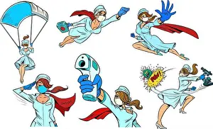 Stethoscope Prints: super hero nurse set collection