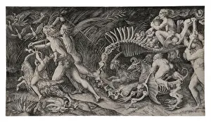 Italian Renaissance Prints: Sur le chemin du Sabbat by Raimondi Genga depicts a scene from the Jewish Sabbath
