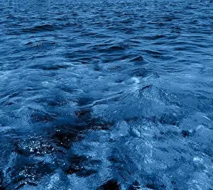 Droplet Prints: Surface ocean blue water background