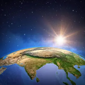 Landforms Prints: Surface of the Planet Earth viewed from a satellite