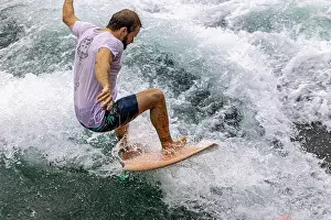 Surfer Prints: A surfer on the Aare river in Thun, Switzerland