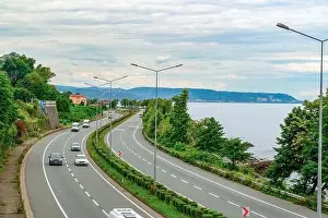 Surmene, Trabzon/Turkey August 07 2019: Black Sea Coastal Road