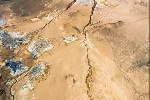 Namafjall Prints: Surreal landscape of Hverir geothermal area near Lake Myvatn, Iceland