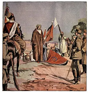 Colonization Prints: Surrender of Abd el Krim (1882-1963) in 1926