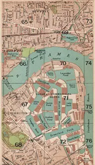 Environs Prints: SURREY COMMERCIAL DOCKS. Stepney Shadwell Limehouse Rotherhithe London, 1927 map