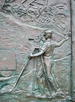 Washington Dc Prints: A detail of surveying work in the large