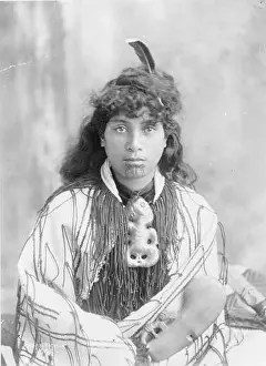 Maori Prints: Susan, Rotorua, JM 175. Head-and-shoulders portrait of Maori woman from Rotorua