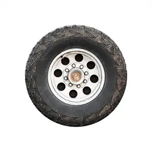 Alloy Prints: SUV car wheel, front view isolated on white background