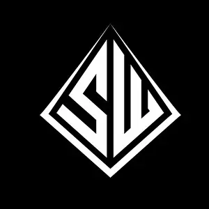 Initial Letter Prints: SW logo letters monogram with prisma shape design template vector icon modern